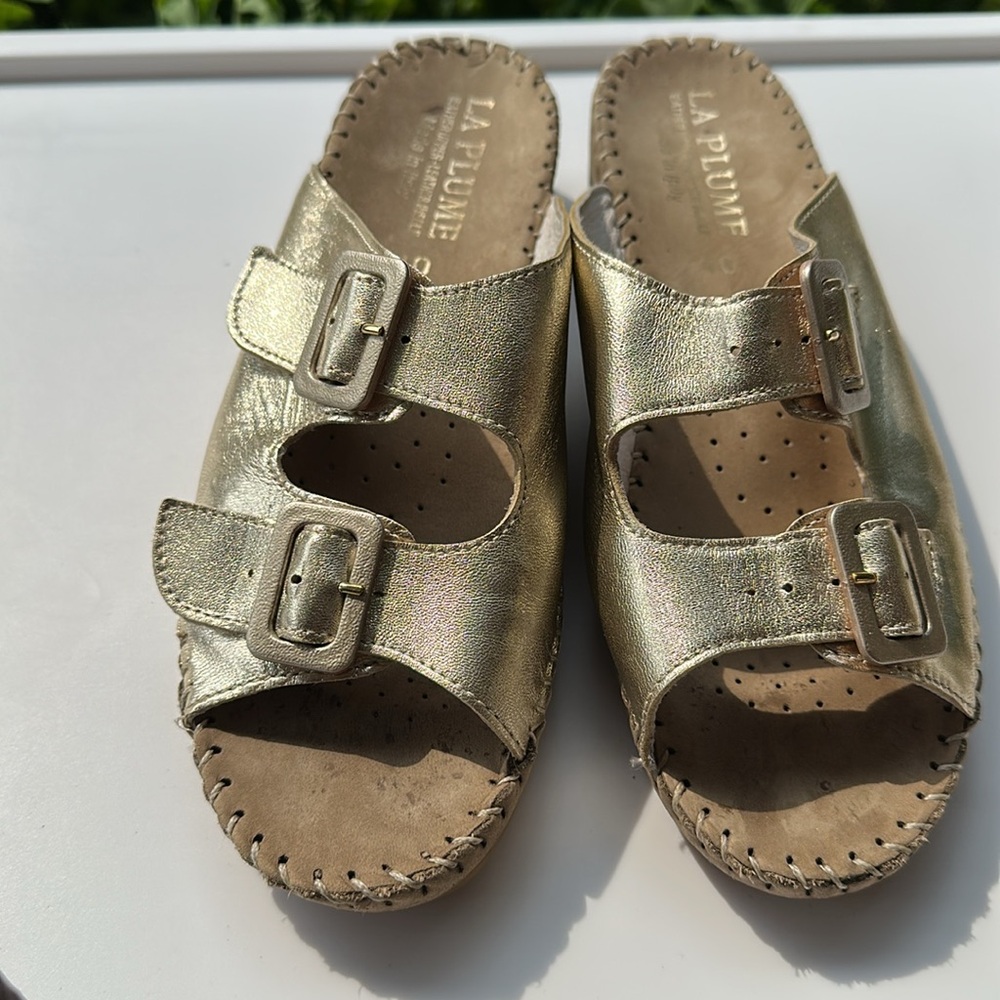 LaPlume gold Women's Leather Shoes